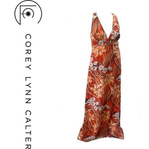 COREY LYNN CALTER for ANTHROPOLOGY silk maxi dress